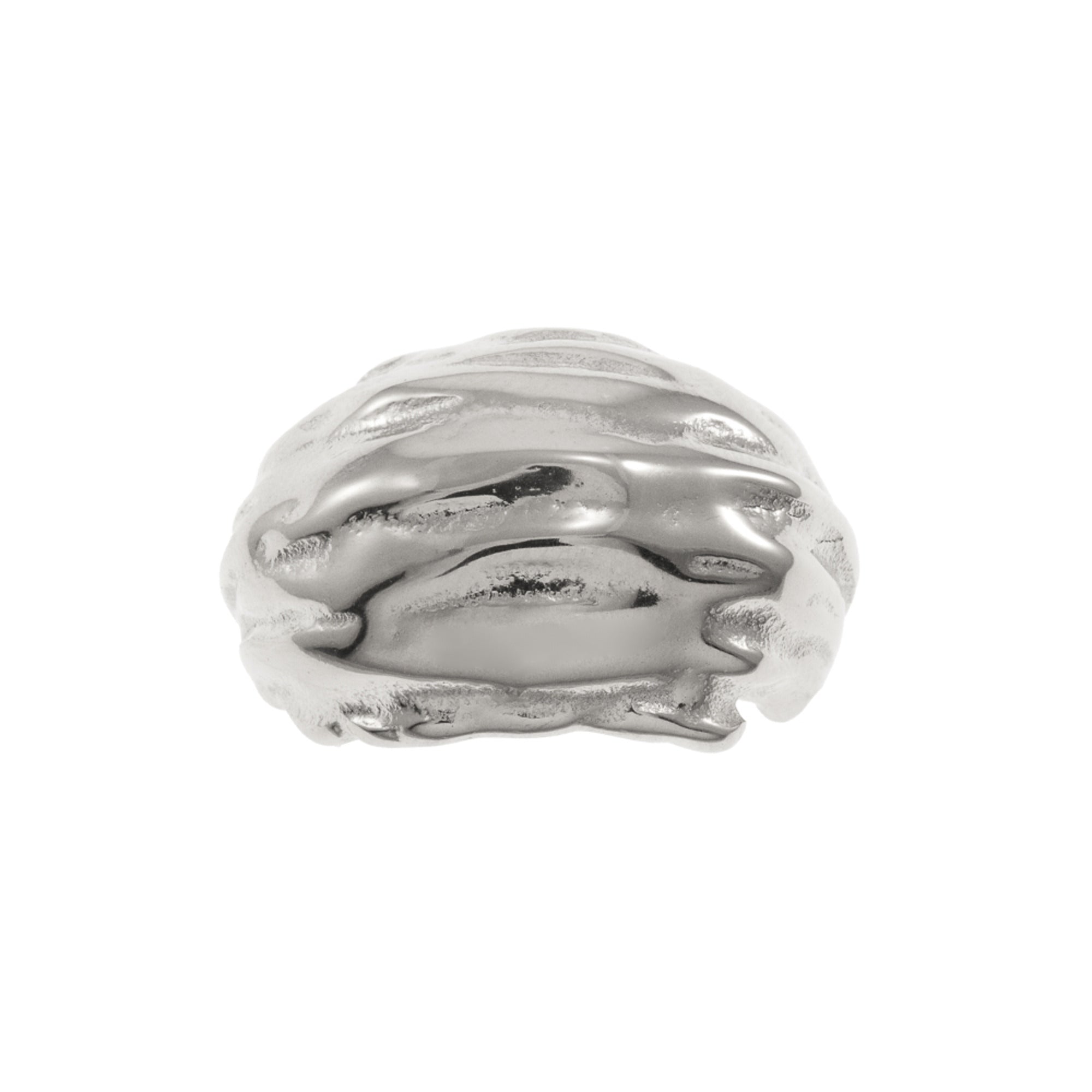 Anillo Ajustable Irregular Texturizado 16MM PLATEADO