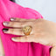 Anillo circular con serpiente y cristal 21mm