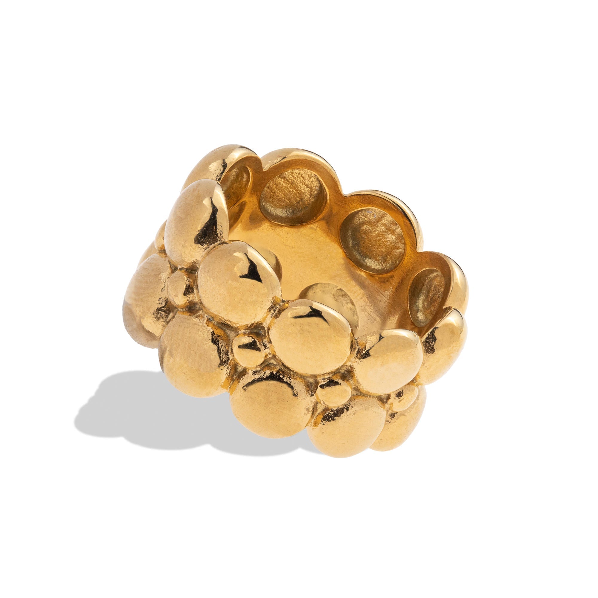 Anillo con textura de esferas lisas 14mm