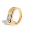 Anillo liso con cristales marquise y rombo 7mm