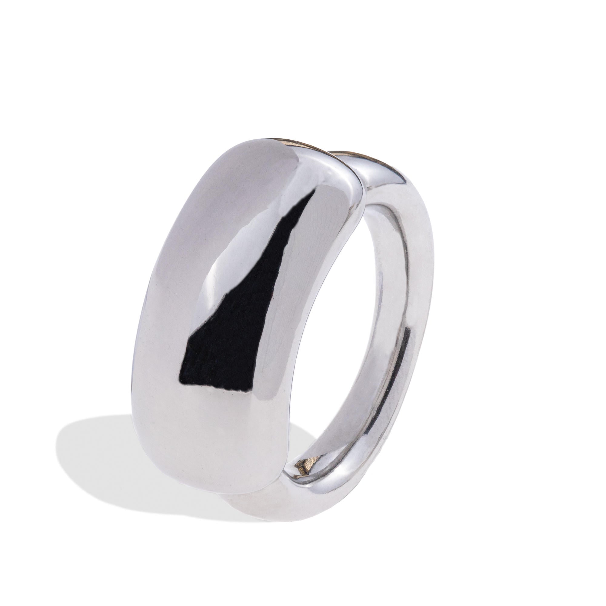 Anillo chunky con barra rectangular lisa 12mm