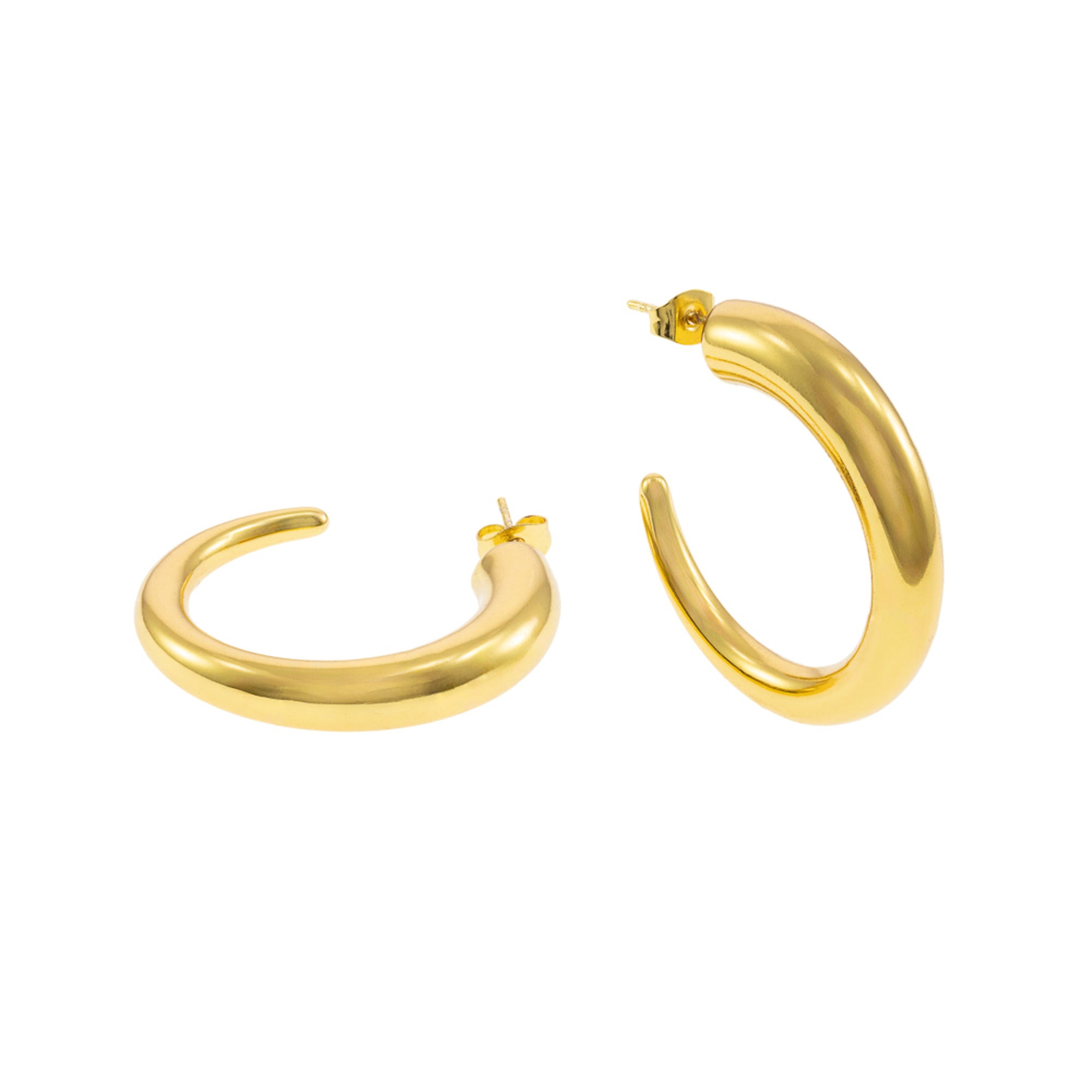 Arracada Tubular Asimetrica 35MM Dorado