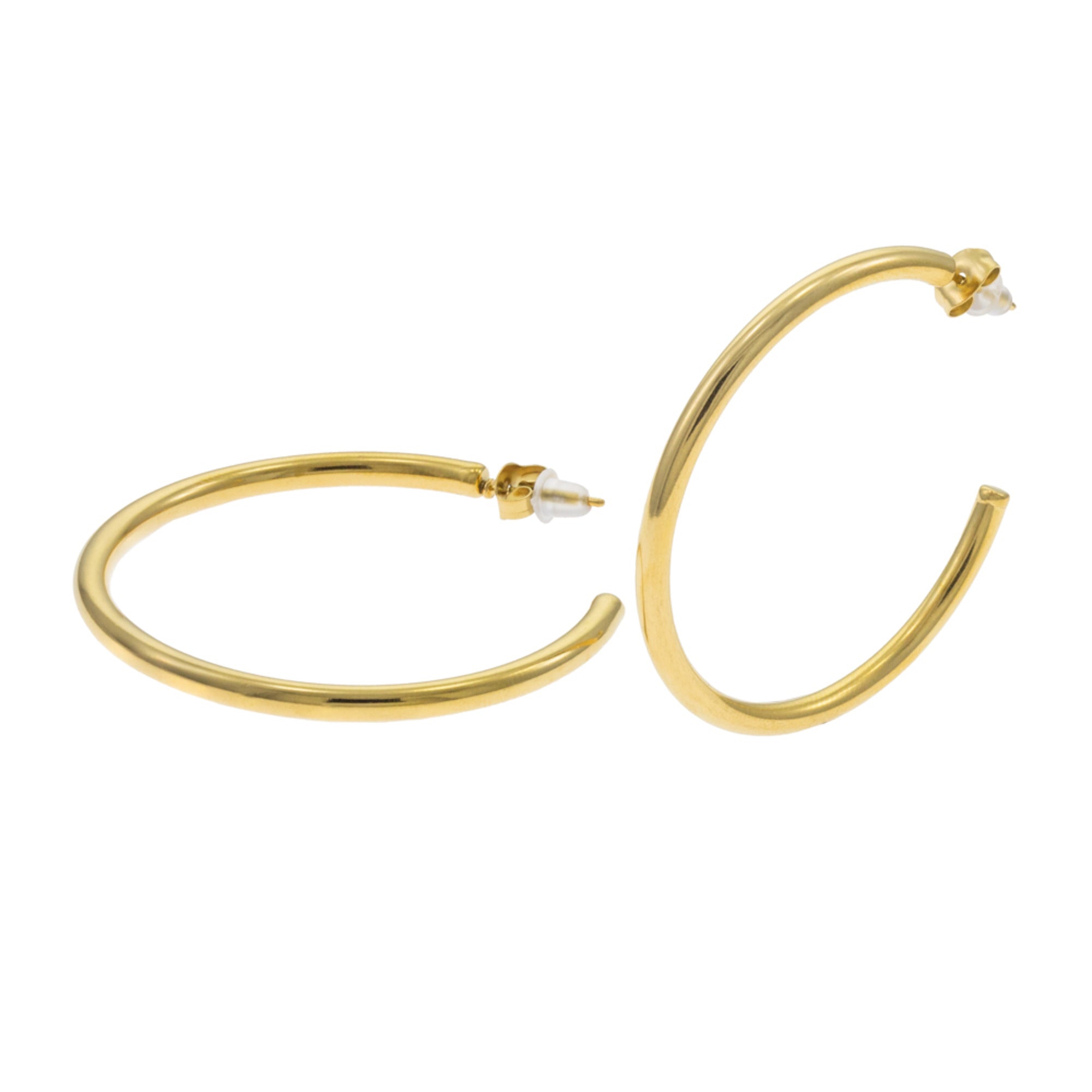 Media arracada tubular lisa 45mm DORADO