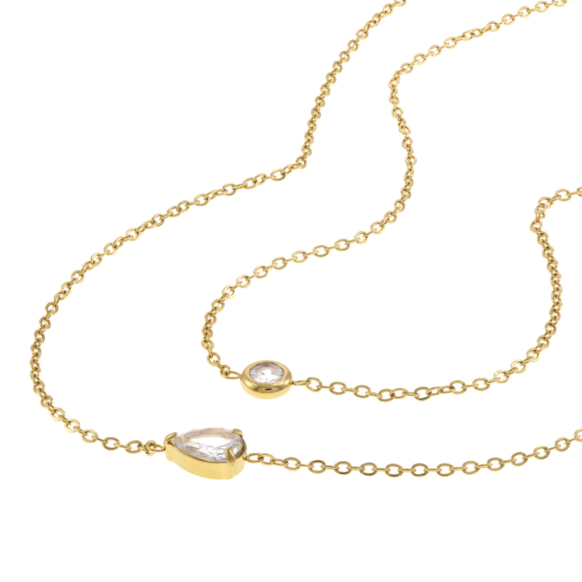 Collar Doble Cristal Gota 50CM