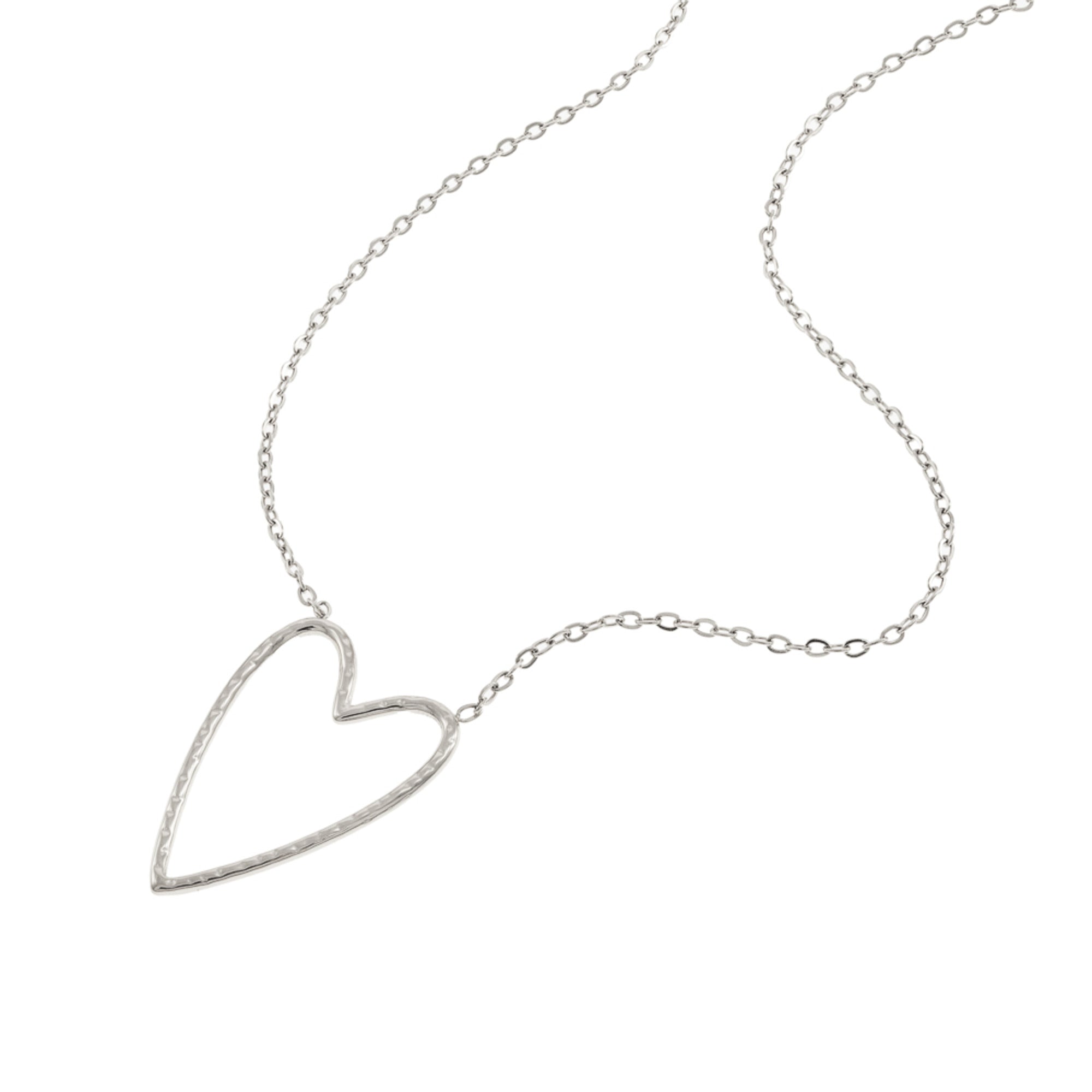 Collar Silueta de Corazon 45CM Plateado