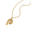 Collar con letra de textura lineal y cristal 45-50cm
