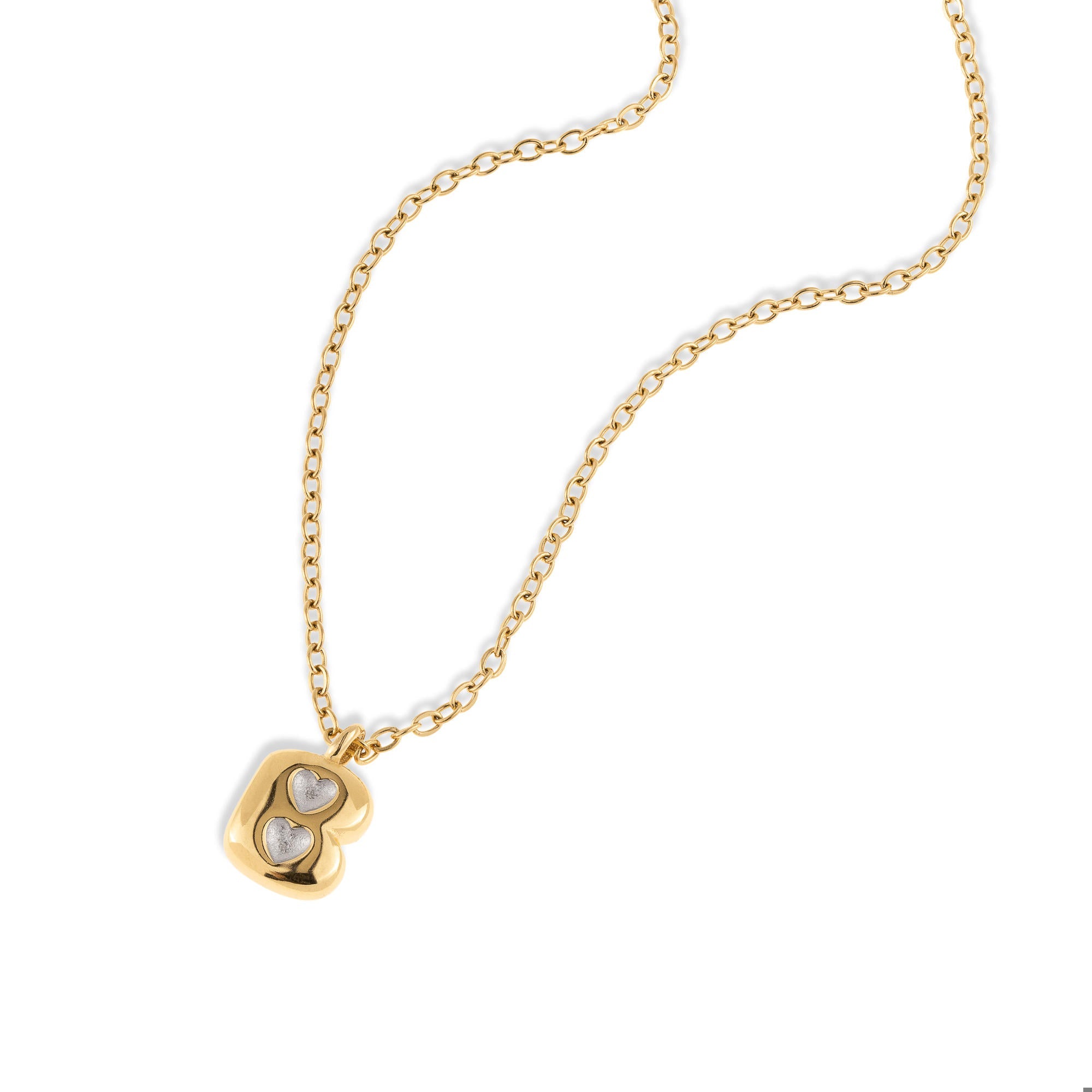 Collar letra a ajustable estilo bombacho con corazon 55cm