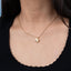 Collar letra a ajustable estilo bombacho con corazon 55cm