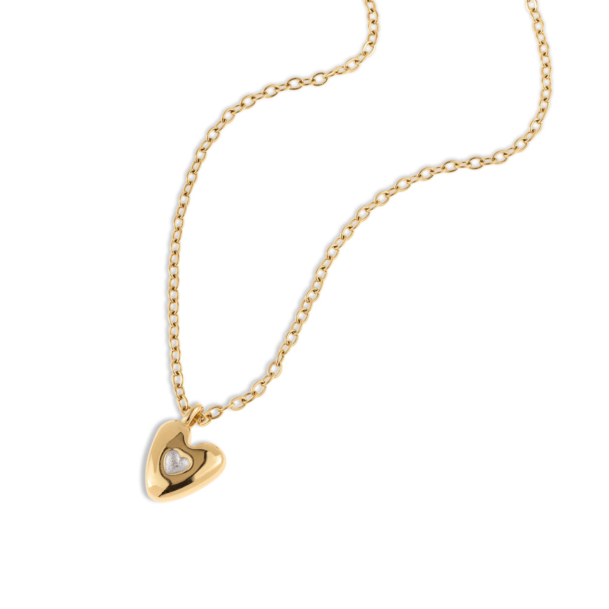 Collar letra a ajustable estilo bombacho con corazon 55cm