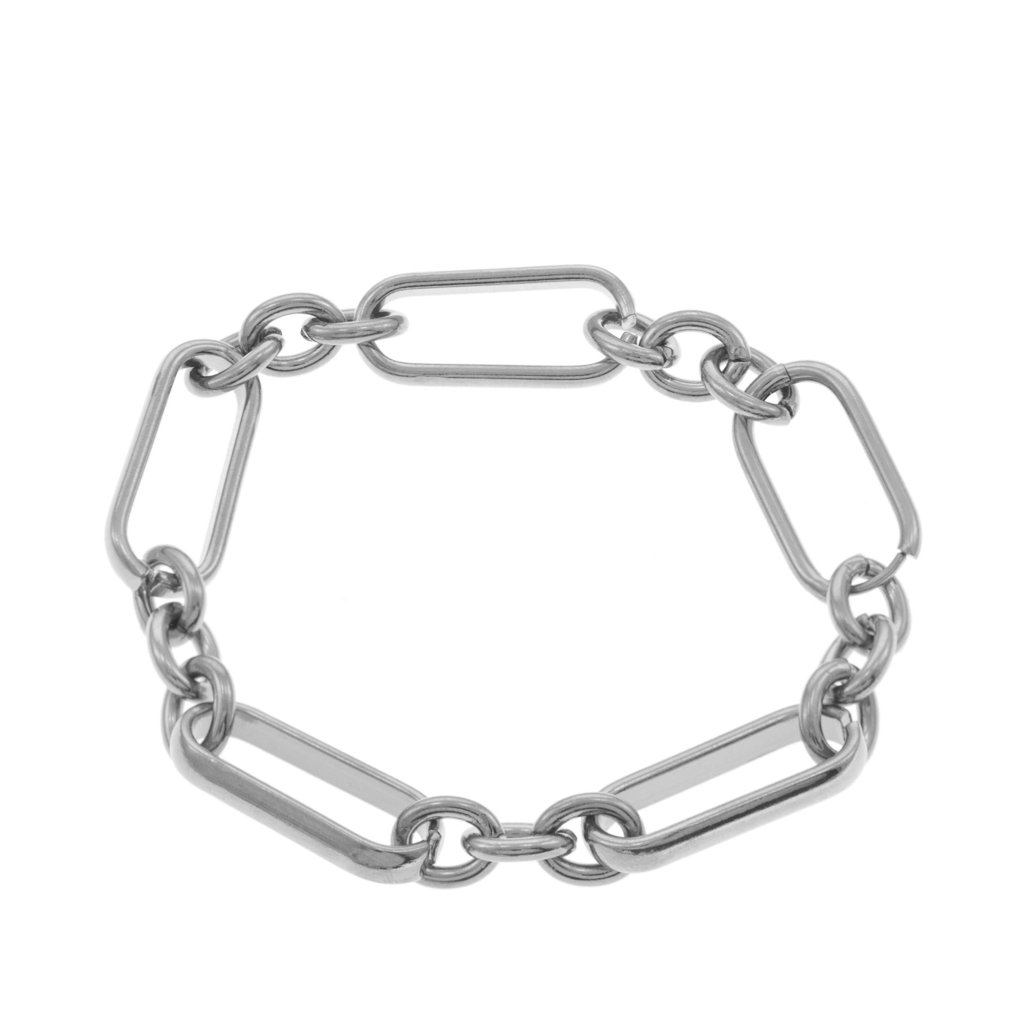 Brazalete Eslabon Largo 20CM Plateado