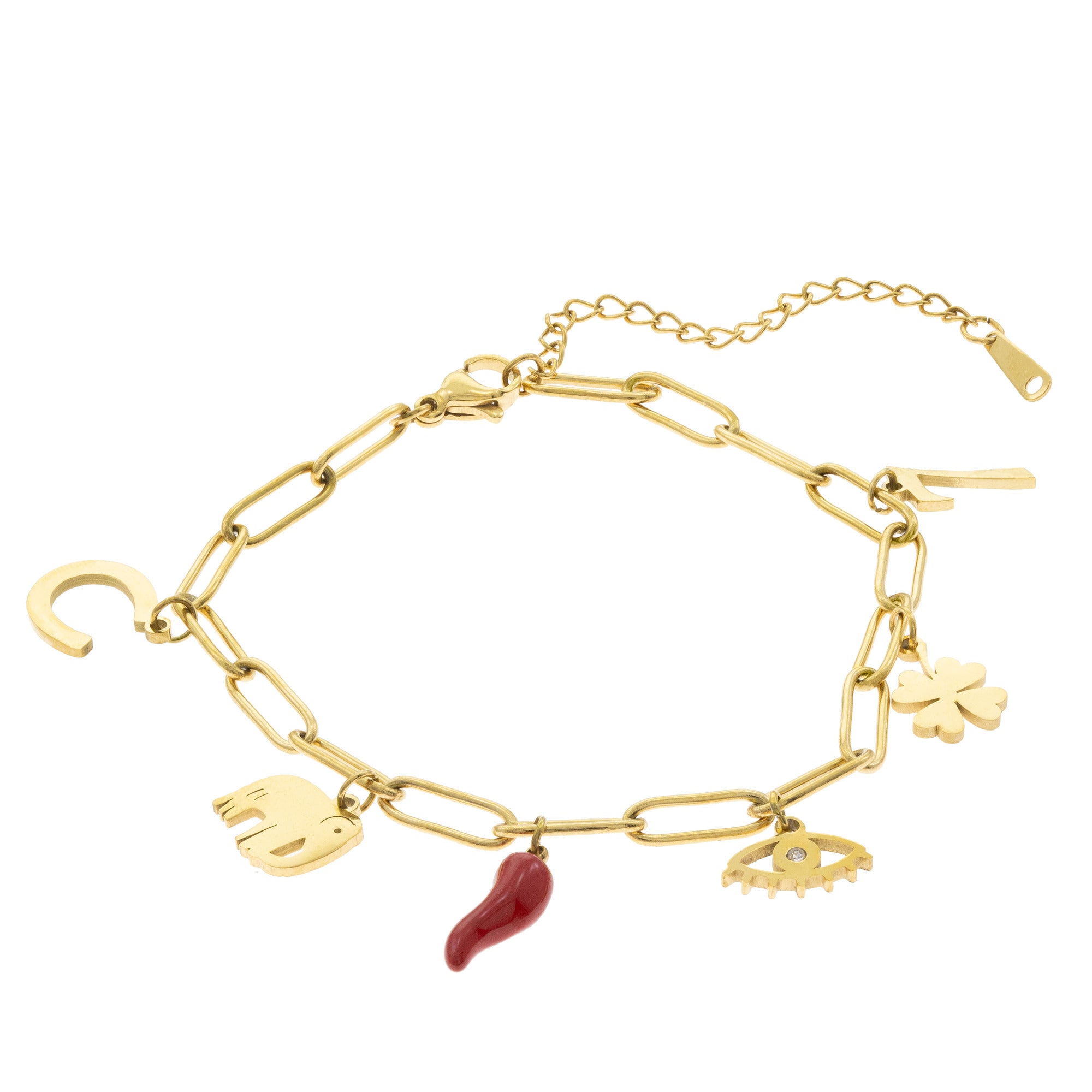 Pulsera Cuerno de La Fortuna 17CM DORADO