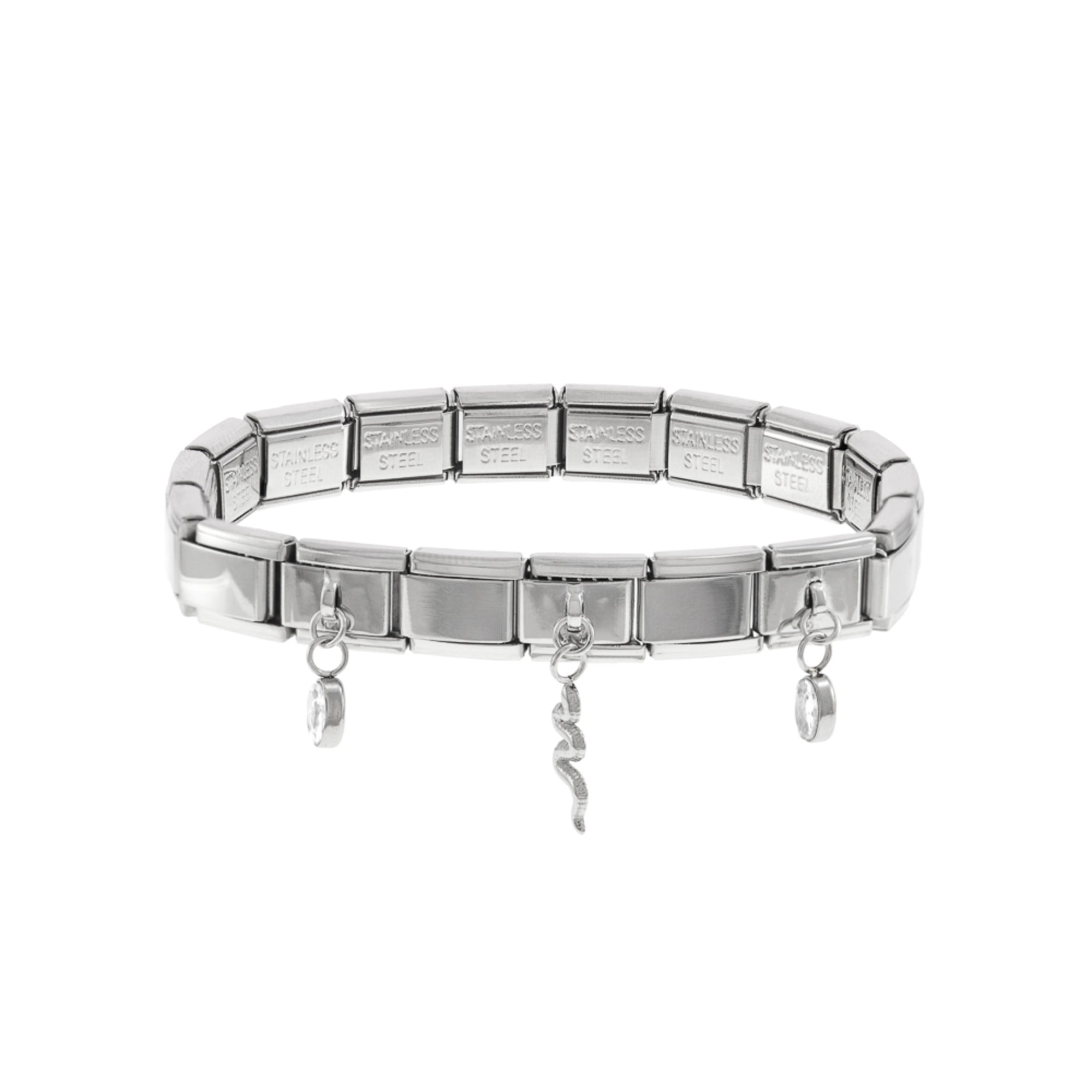 Brazalete Italiano Vibora con Cristal Ovalado 9MM