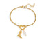 Pulsera con silueta de corazon perla y bota vaquera 17-20cm