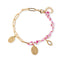 Pulsera de hilo y cadena medalla virgen milagrosa cruz 18-21cm
