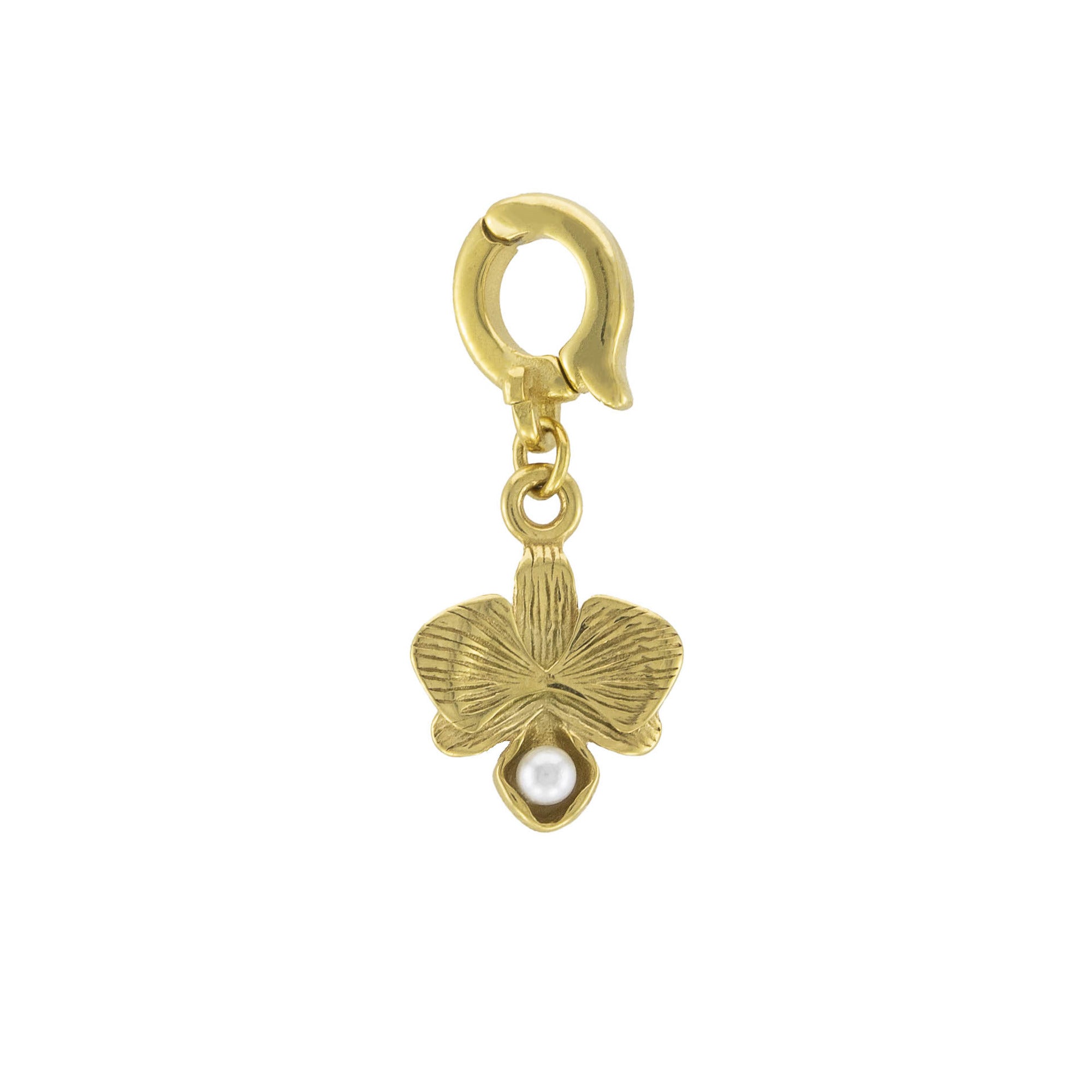Charm Flor Orquidea con Perla 13MM