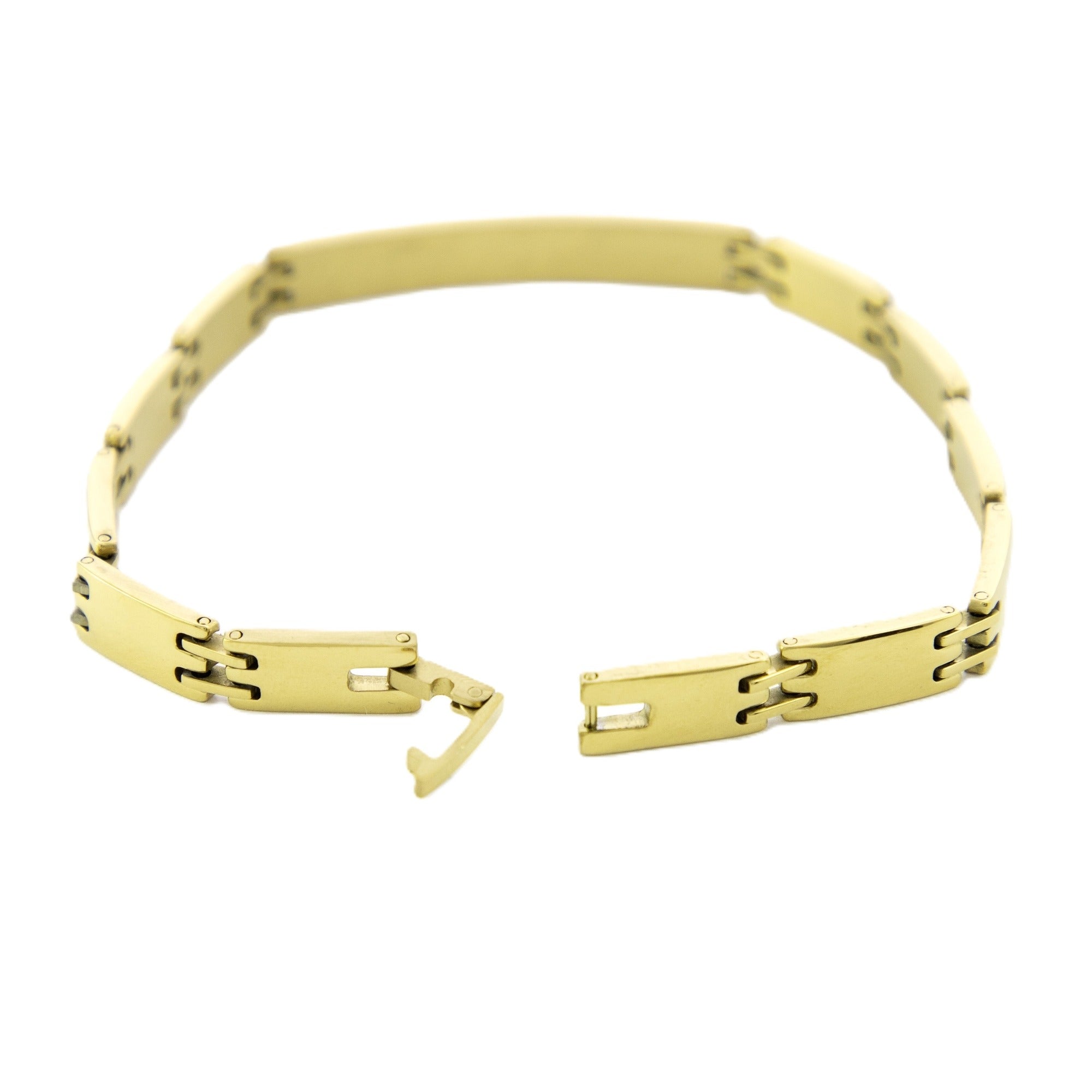 Brazalete para Caballero con Placas Lisas 21CM Dorado