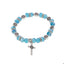 Pulsera con cristal y medalla san benito 8mm