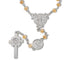 Rosario de cristal amber gold con Medalla San Benito 75cm