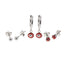 Set broquel y arracada ojo rojo 4-5mm