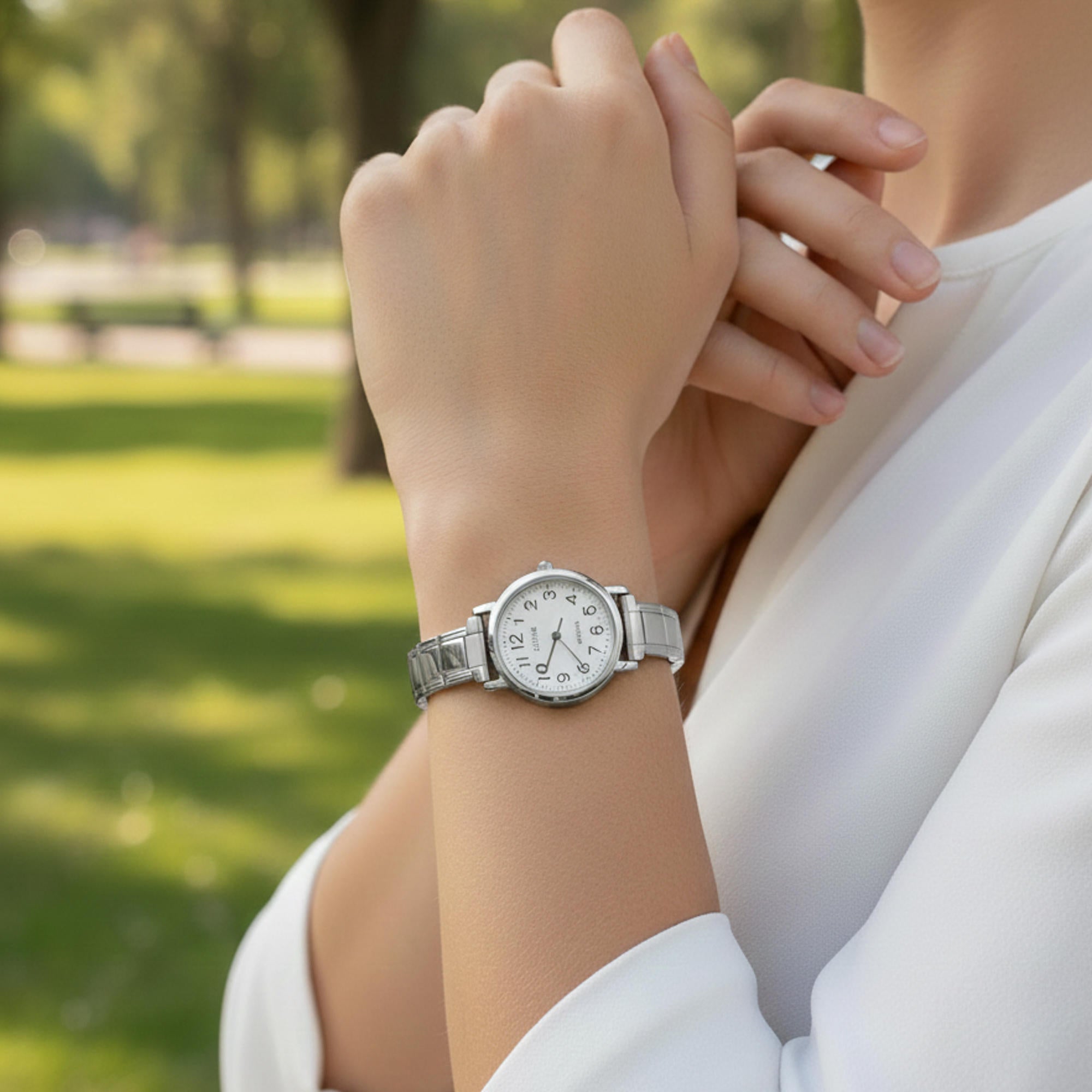 Reloj ajustable con eslabon italiano y caratula redonda 26mm