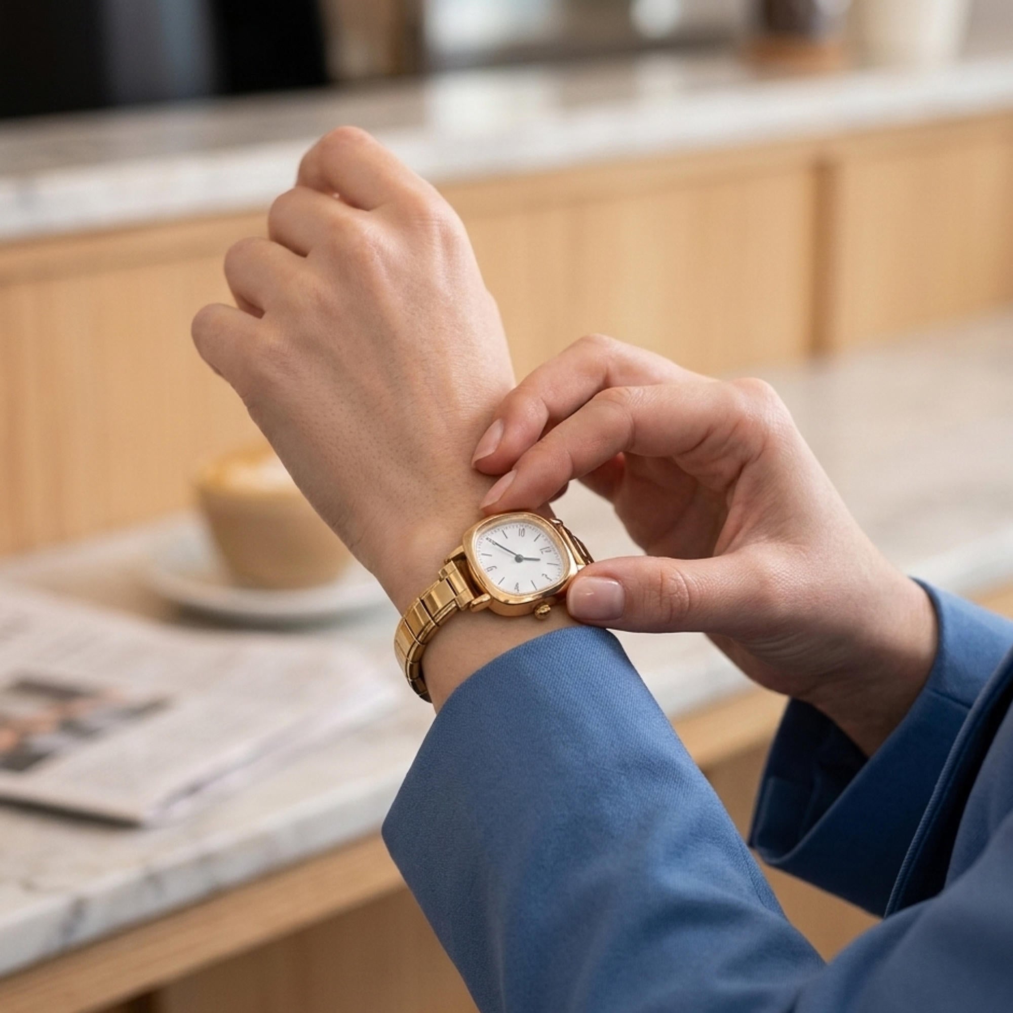 Reloj ajustable eslabon italiano caratula cuadrada 26mm