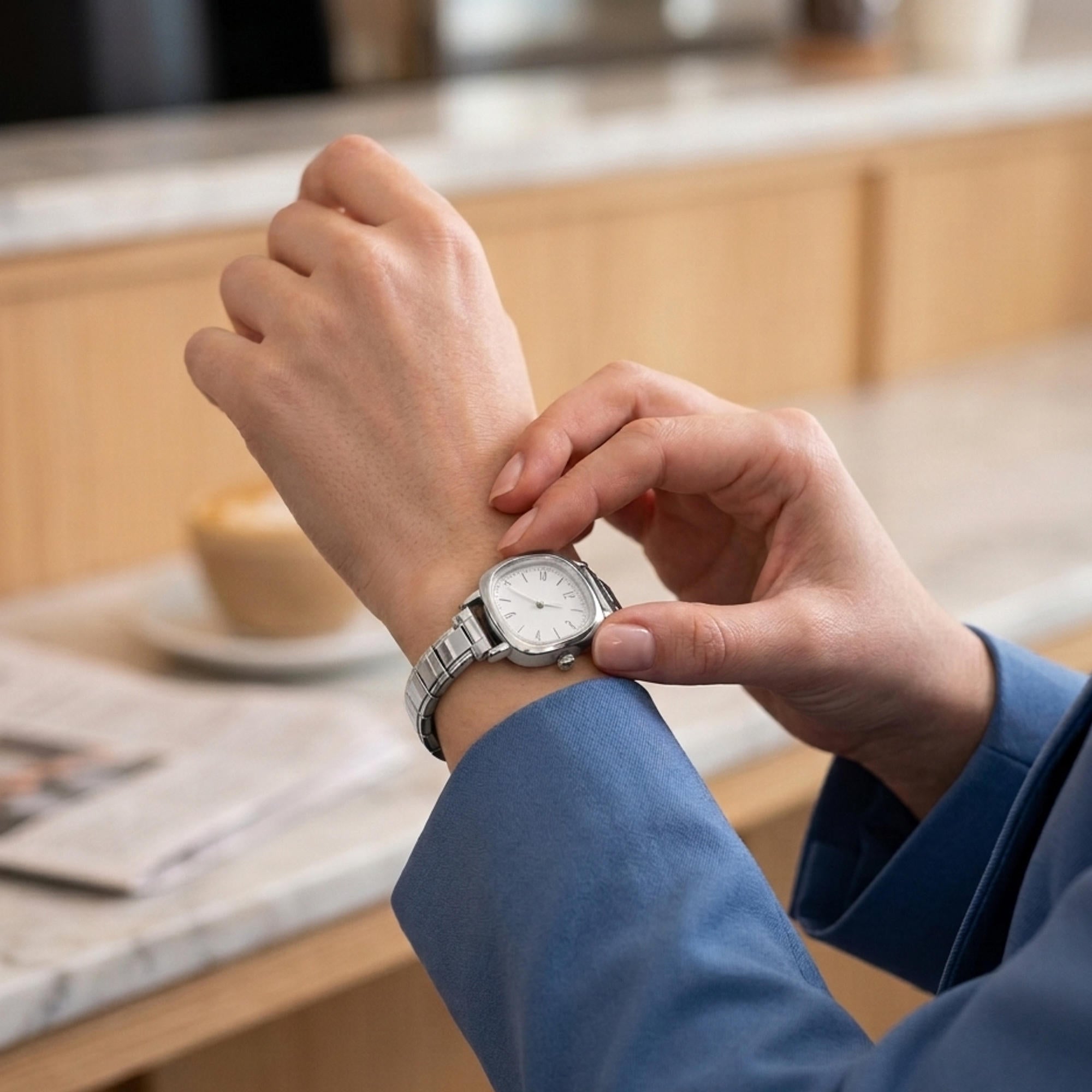 Reloj ajustable eslabon italiano caratula cuadrada 26mm
