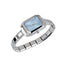 Reloj ajustable eslabon italiano y caratula rectangular azul 23mm