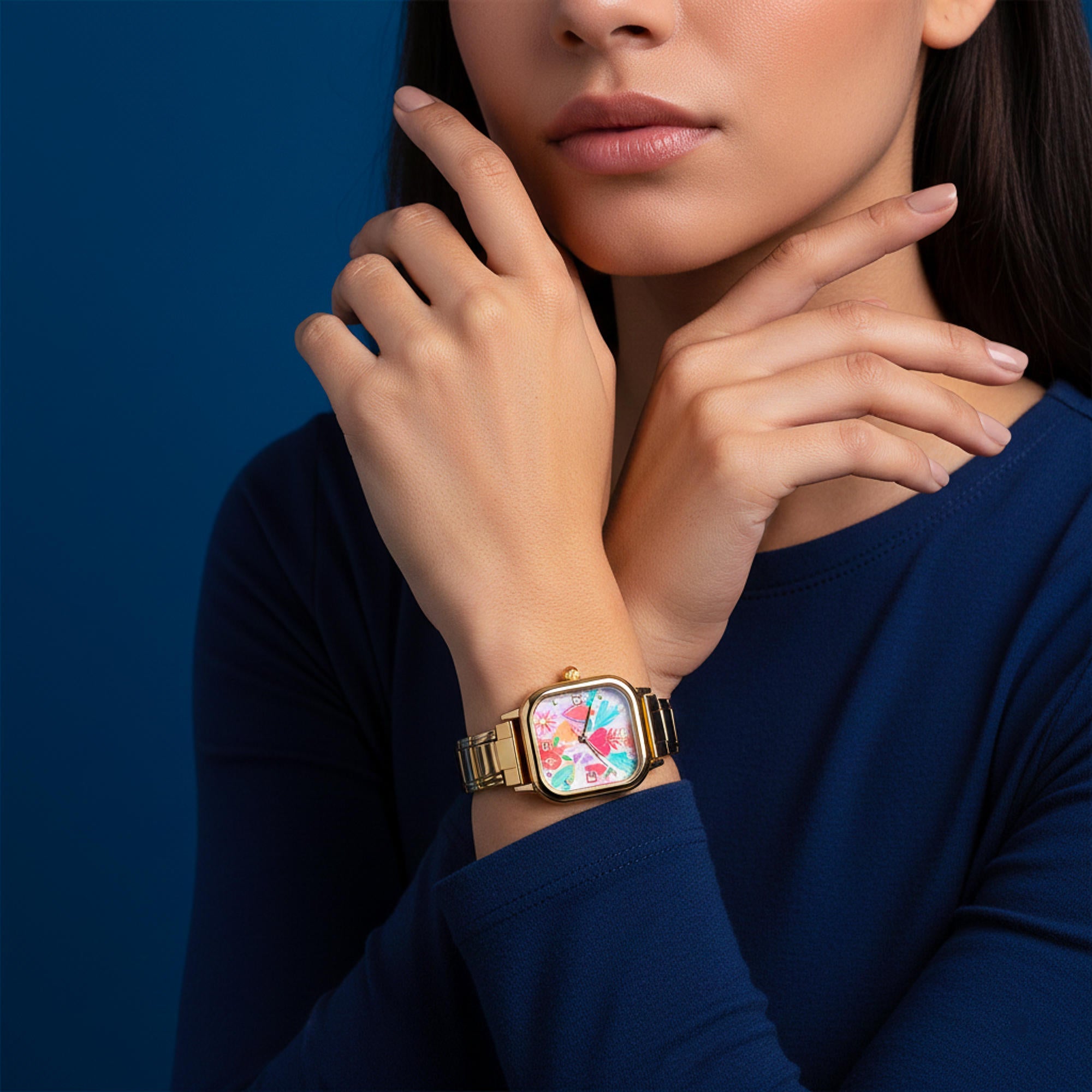 Reloj ajustable eslabon italiano cuadrado del Sagrado Corazon 23mm