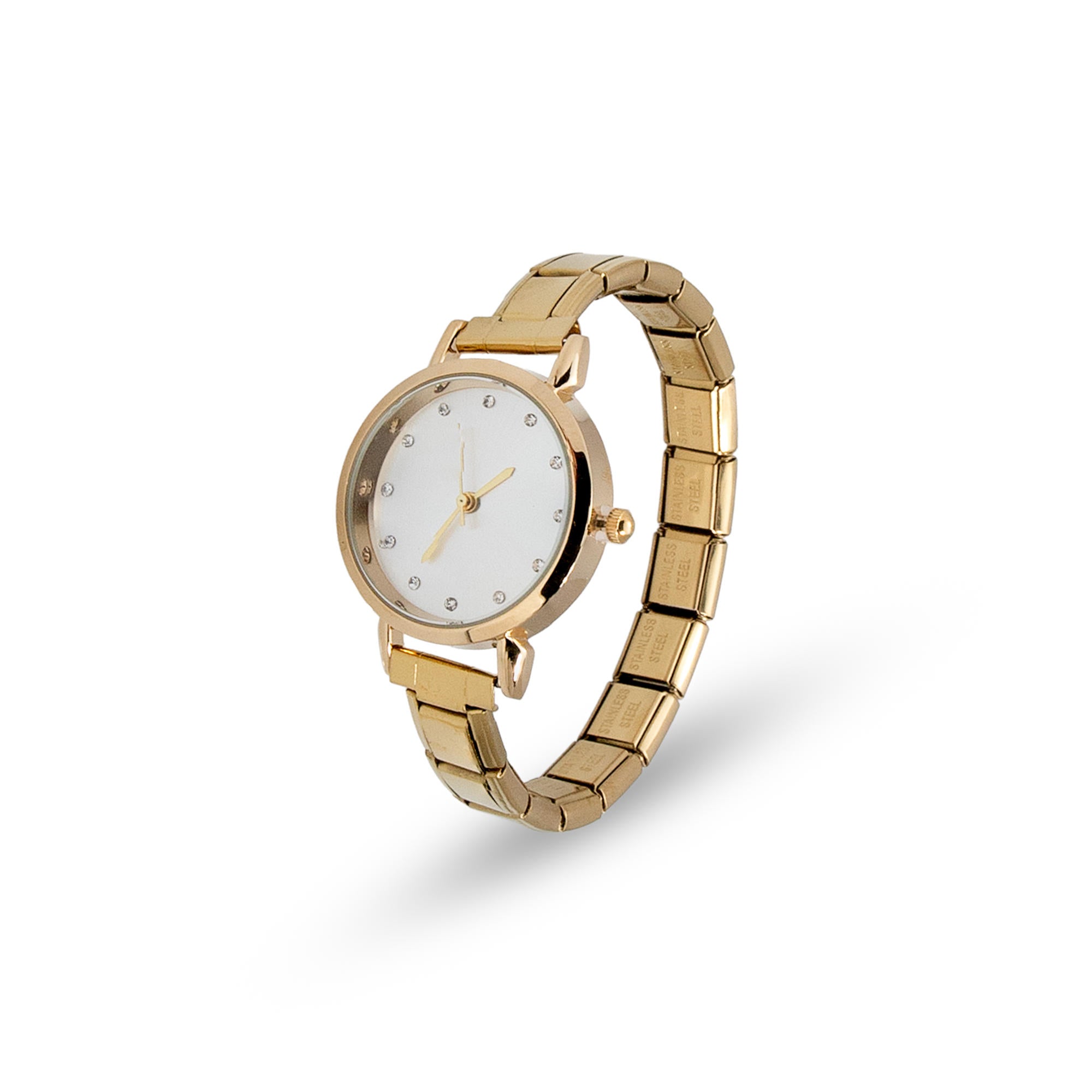 Reloj ajustable eslabon italiano caratula redonda 30mm