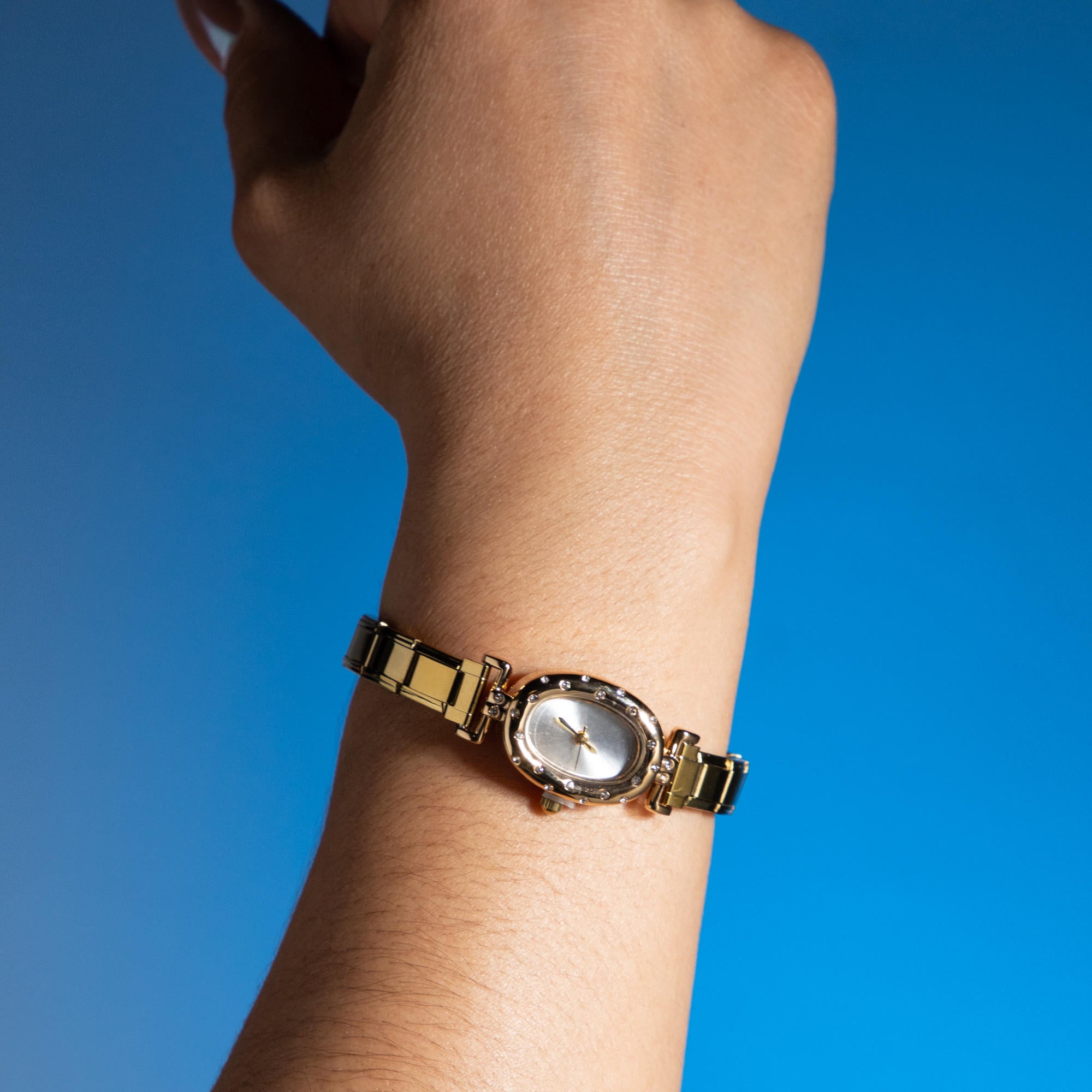 Reloj ajustable italiano caratula ovalada con cristales 19mm