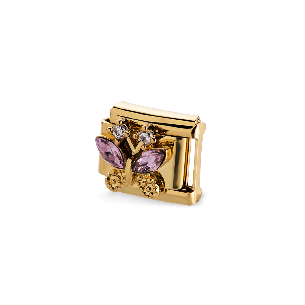 Eslabon italiano mariposa con cristales 11x9mm