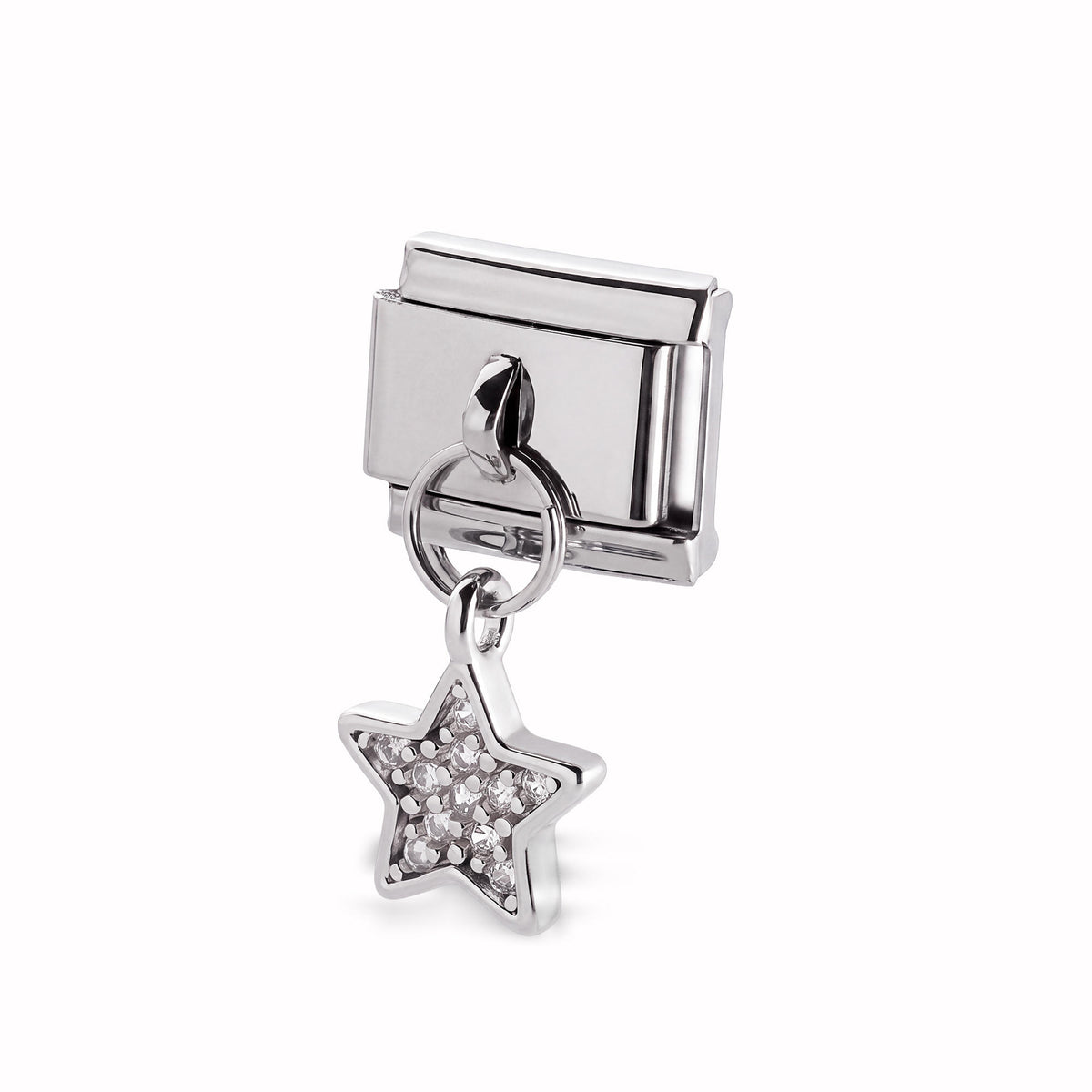 Eslabon italiano dije colgante de estrella con cristales 11x9mm