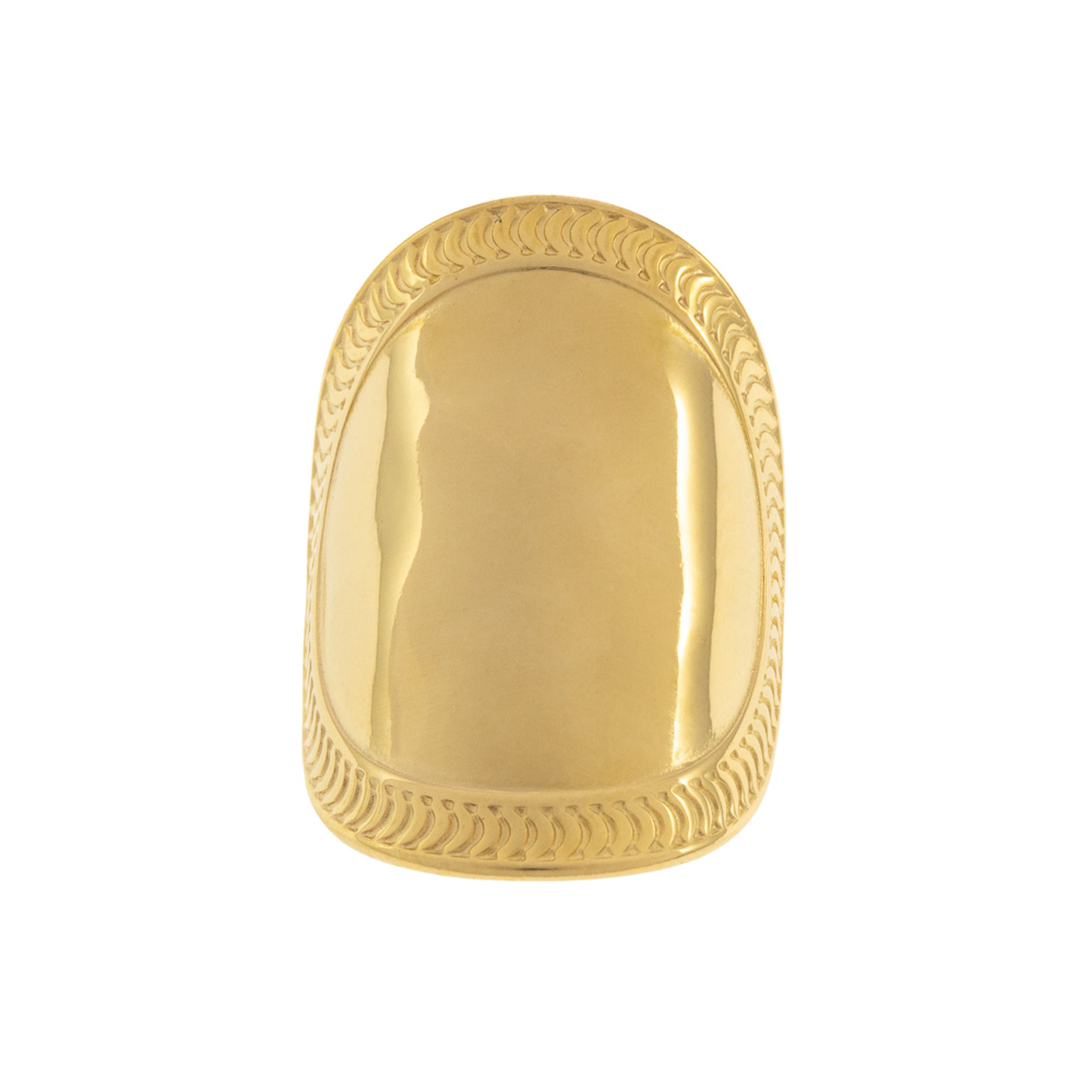 Anillo Ajustable Ovalado Plano con Textura 30MM DORADO