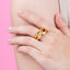 Anillo doble ondas gruesas 12mm