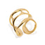 Anillo ancho ajustable huecos y lineas irregulares 18mm