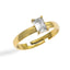 Anillo solitario ajustable con cristal rectangular DORADO