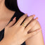 Anillo ajustable de doble gota con cristal 16mm