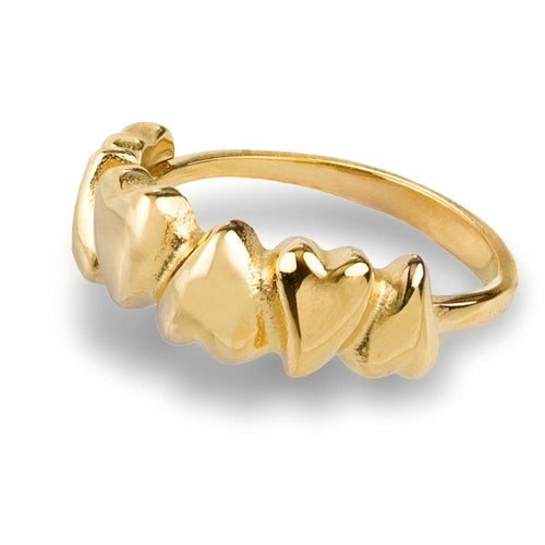 Anillo ajustable con corazones alternos 7mm