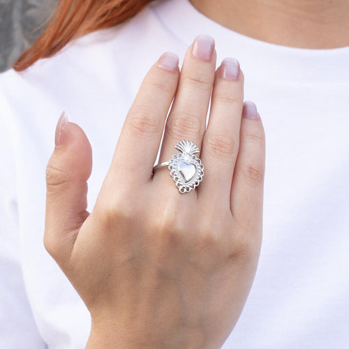 Anillo ajustable sagrado corazon 23mm