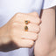 Anillo ajustable de pez con cristales 9mm