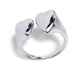 Anillo ajustable con corazones lisos irregulares 12mm