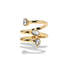 Anillo en espiral con cristales marquise y en gota 20mm