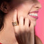 Anillo ajustable lineas onduladas y esferas entrelazadas 17mm