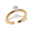 Anillo ajustable estilo croissant cristal ovalado 6mm