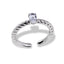 Anillo ajustable estilo croissant cristal ovalado 6mm