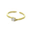 Anillo ajustable solitario martillado cristal redondo 4mm