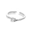 Anillo ajustable solitario martillado cristal redondo 4mm