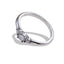 Anillo liso con triple piedra de opalo blanca 4mm