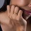Anillo de eslabones con cristal de corazon 5mm