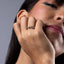 Anillo de eslabones con cristal de corazon 5mm
